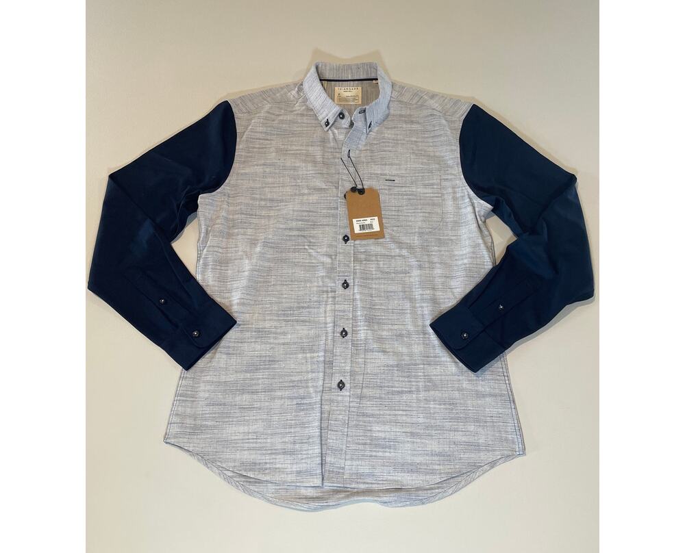 7 Diamonds Wave Forms Shirt Men’s M Blue Button Down Long Sleeve NWT